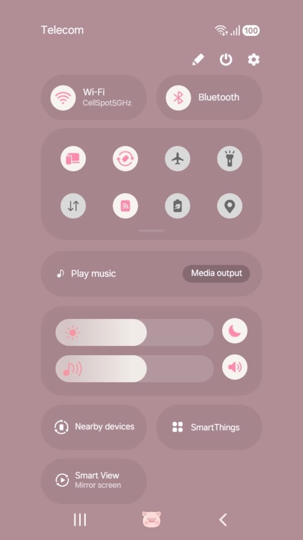 Samsung Themes: [Sim] Pig couple ~ Premium Theme about the adorable pair of pigs brings a feeling of happiness screen shot 4
