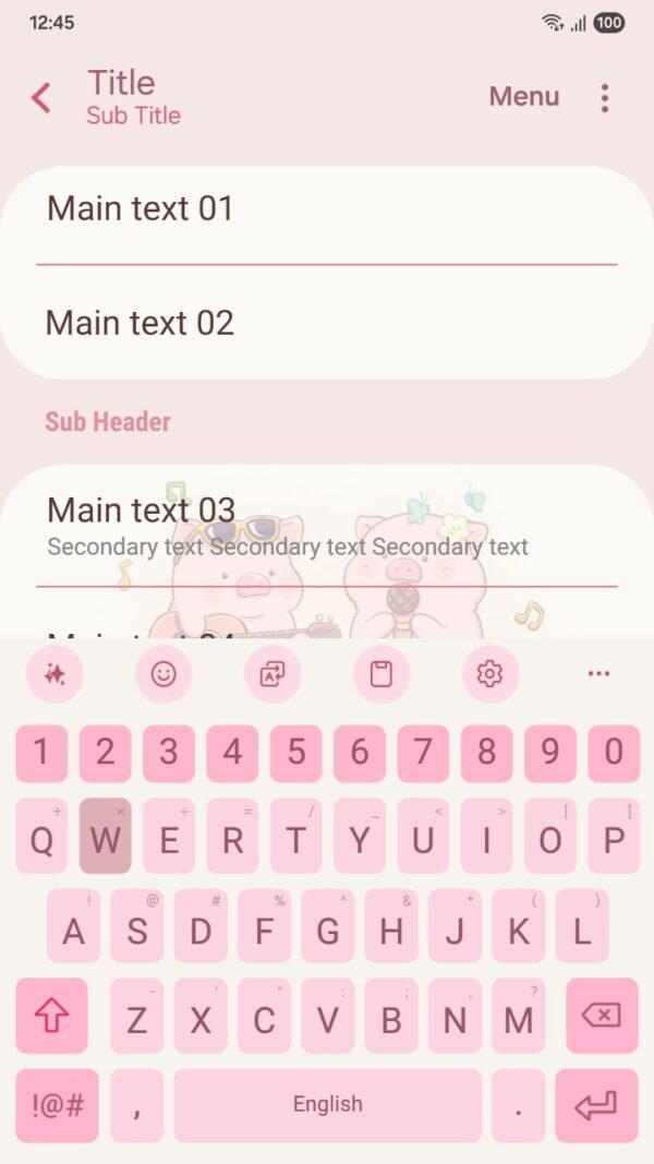 Samsung Themes: [Sim] Pig couple ~ Premium Theme about the adorable pair of pigs brings a feeling of happiness screen shot 5