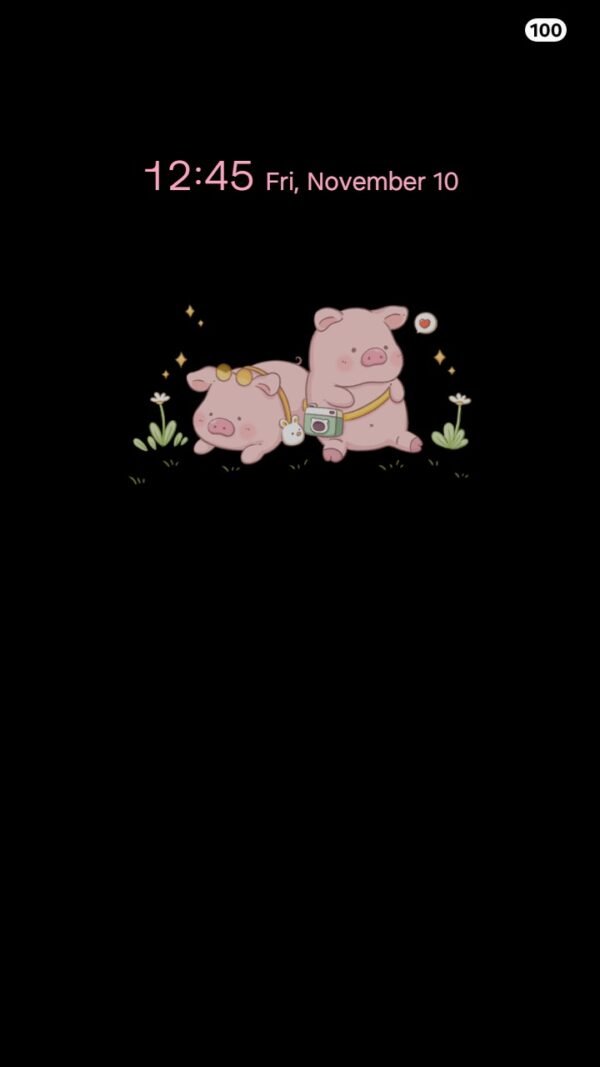 Samsung Themes: [Sim] Pig couple ~ Premium Theme about the adorable pair of pigs brings a feeling of happiness screen shot 6