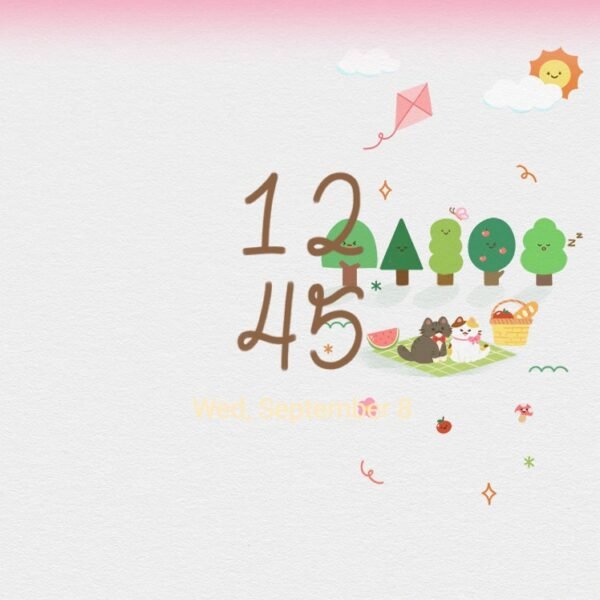 Samsung Themes: ❤️Mun❤️ Sunny Picnic ~❤️ Premium Theme a perfect day for a cozy picnic with cat couple screen shot 7