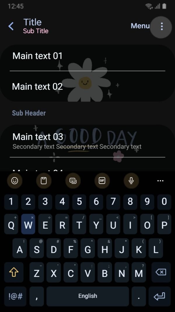 Samsung Themes: ❤️Mun❤️ Midnight Bloom ~❤️ Premium Theme a happy daisy in dark mode screen shot 5
