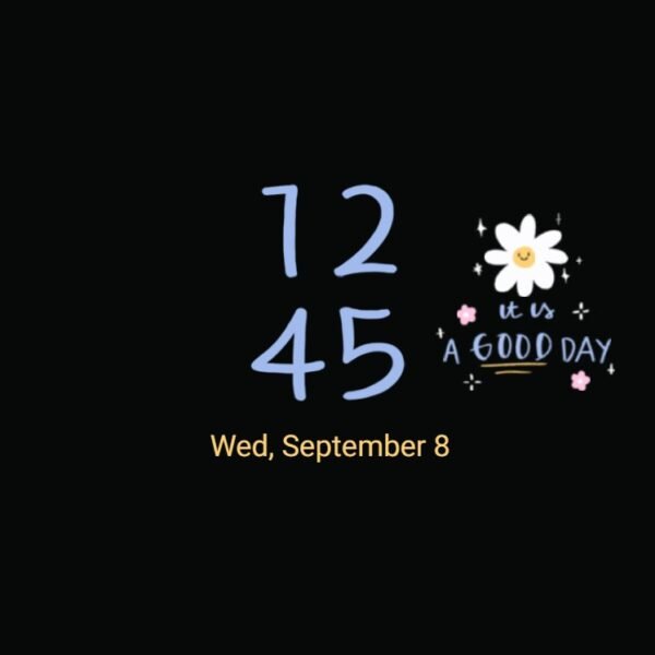 Samsung Themes: ❤️Mun❤️ Midnight Bloom ~❤️ Premium Theme a happy daisy in dark mode screen shot 7