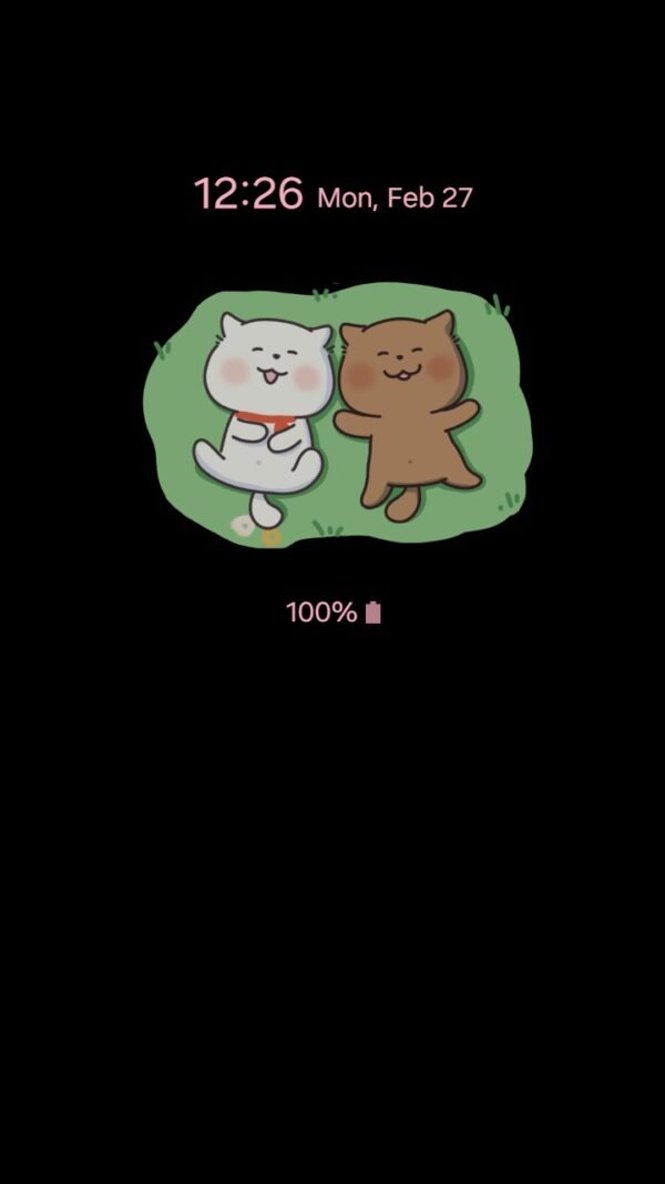 Samsung Themes: ❤️Mun❤️ Lazy Day Love ~❤️ Premium Theme cute cats cuddling in a peaceful meadow screen shot 6