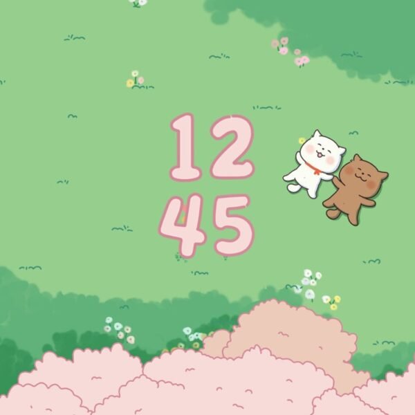 Samsung Themes: ❤️Mun❤️ Lazy Day Love ~❤️ Premium Theme cute cats cuddling in a peaceful meadow screen shot 7