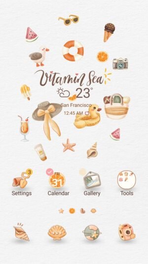 Samsung Themes: ❤️Mun❤️ Vitamin Sea ~❤️ Premium Theme with summer essentials with a sunny twist screen shot 0