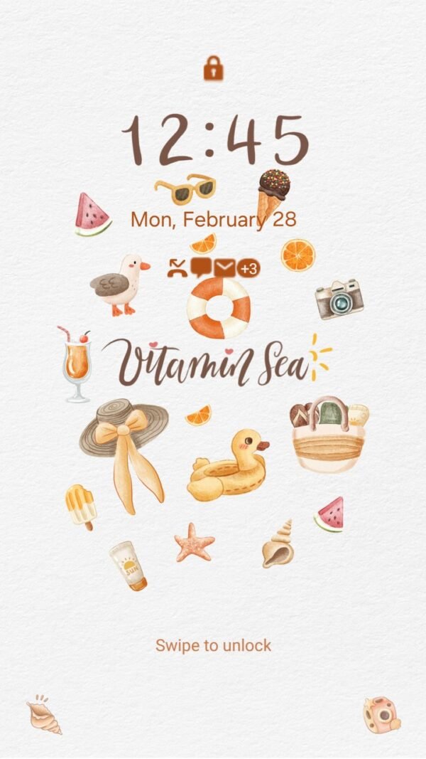 Samsung Themes: ❤️Mun❤️ Vitamin Sea ~❤️ Premium Theme with summer essentials with a sunny twist screen shot 1