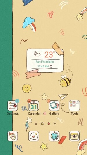 Samsung Themes: [Sim] Doodle Notebook ~ Premium Theme charming doodles to brighten your notebook theme screen shot 0