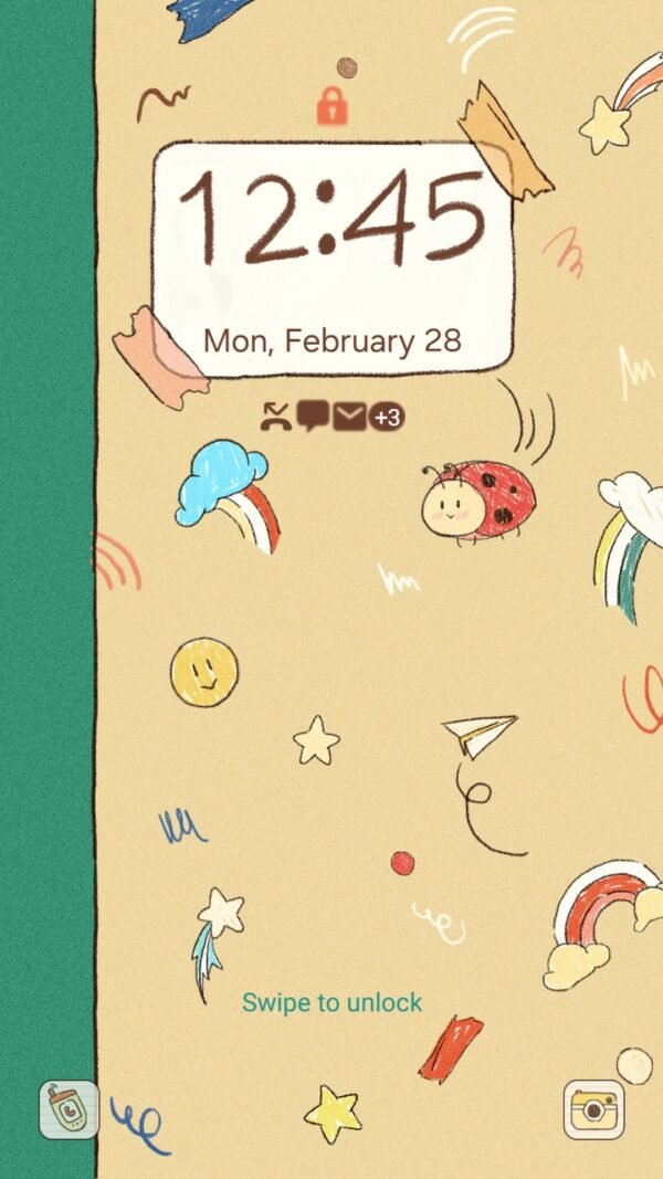 Samsung Themes: [Sim] Doodle Notebook ~ Premium Theme charming doodles to brighten your notebook theme screen shot 1