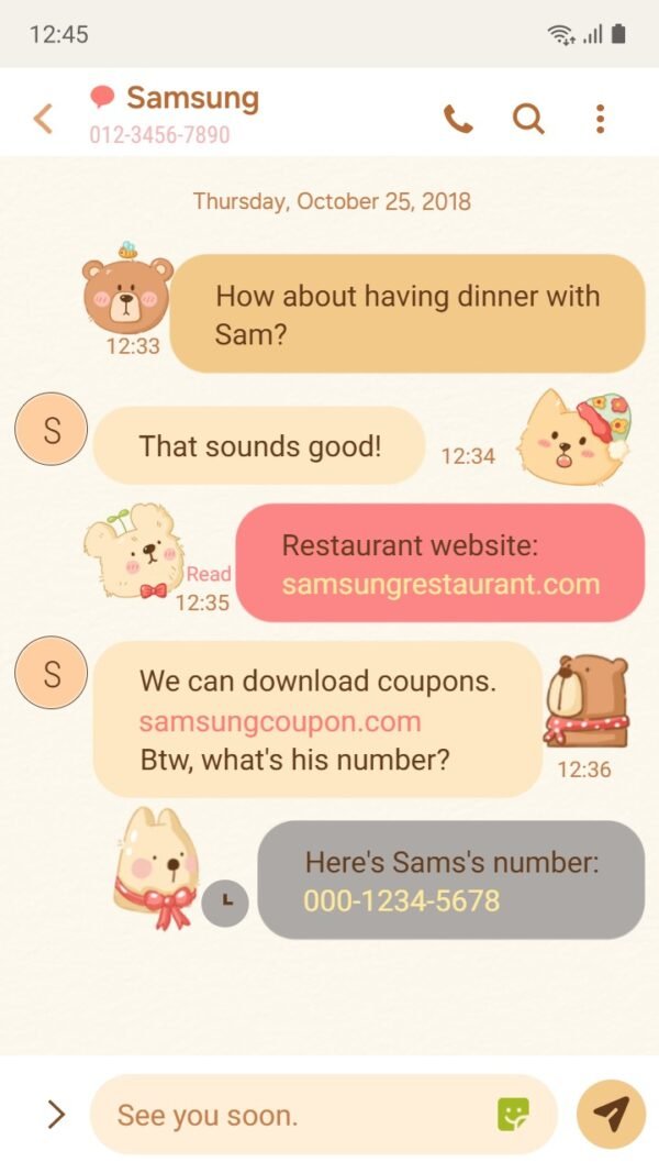 Samsung Themes: ❤️Mun❤️ Cute Trio ~❤️ Premium Theme adorable bear and cat friends theme screen shot 3