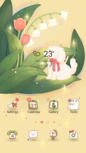Samsung Themes: ❤️Mun❤️ Blooming Tulips ~❤️ Premium Theme gentle tulips and lilies in a soft pastel design screen shot 0