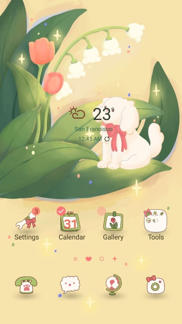 Samsung Themes: ❤️Mun❤️ Blooming Tulips ~❤️ Premium Theme gentle tulips and lilies in a soft pastel design screen shot 0