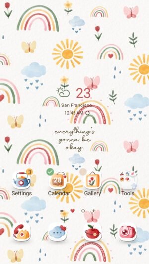 Samsung Themes: ❤️Mun❤️ Rainbow Cheer Theme ~❤️ Premium Theme bright rainbows and positivity for all screen shot 0