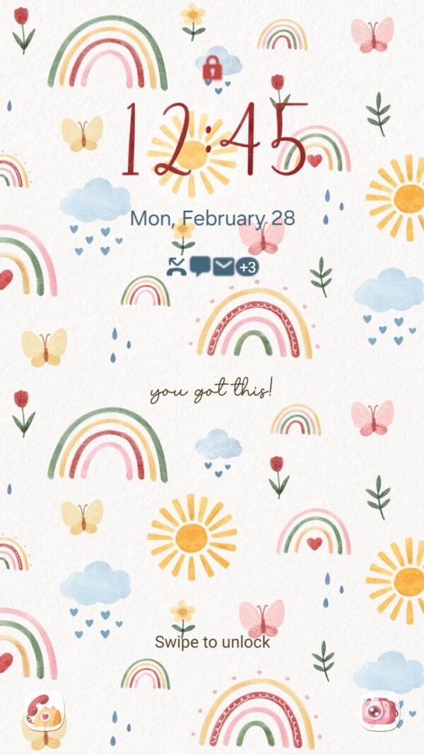 Samsung Themes: ❤️Mun❤️ Rainbow Cheer Theme ~❤️ Premium Theme bright rainbows and positivity for all screen shot 1