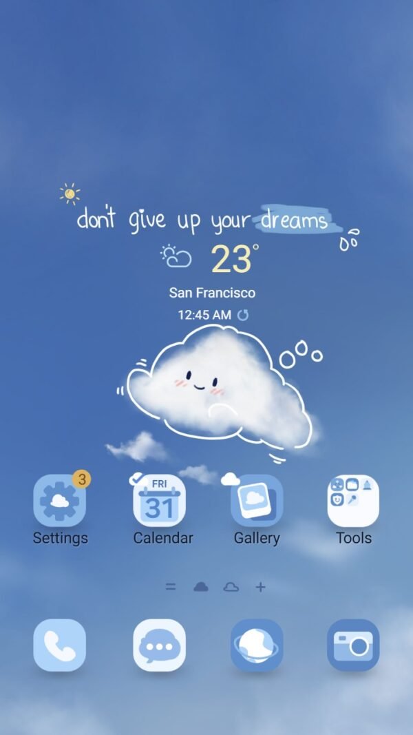 Samsung Themes: ❤️Mun❤️ Dreamy Cloudscape ~❤️ Premium Theme adorable cloud with motivational sky vibes screen shot 0
