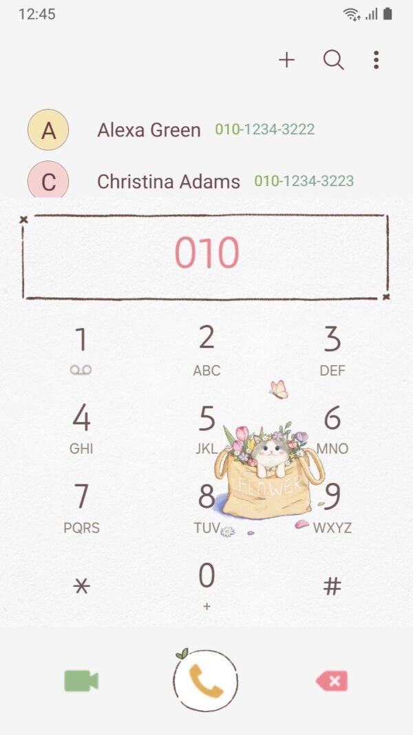 Samsung Themes: ❤️Mun❤️ Flower Kitten ~❤️ Premium Theme a cute kitten in a flower-filled bag with butterfly screen shot 2
