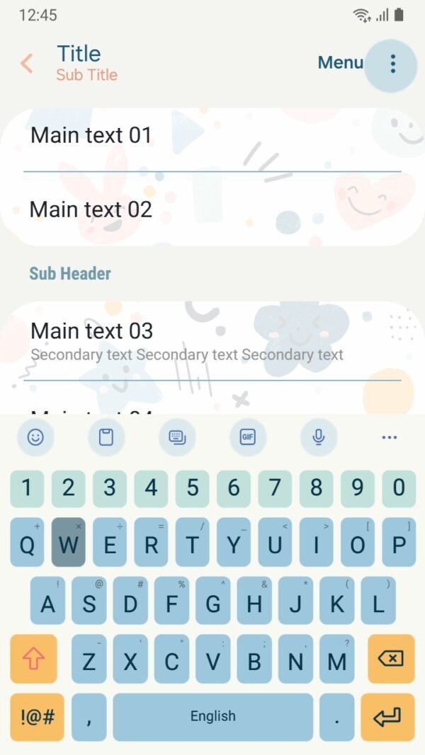Samsung Themes: [Sim] Playful Pattern ~ Premium Theme cute shapes with happy and sad faces scattered around screen shot 5