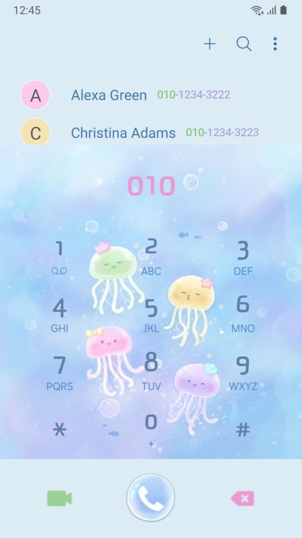 Samsung Themes: ❤️Mun❤️ Jelly Friends ~❤️ Premium Theme cute pastel jellyfish floating peacefully underwater screen shot 2