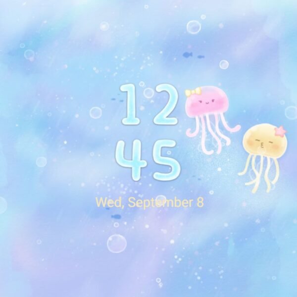Samsung Themes: ❤️Mun❤️ Jelly Friends ~❤️ Premium Theme cute pastel jellyfish floating peacefully underwater screen shot 7