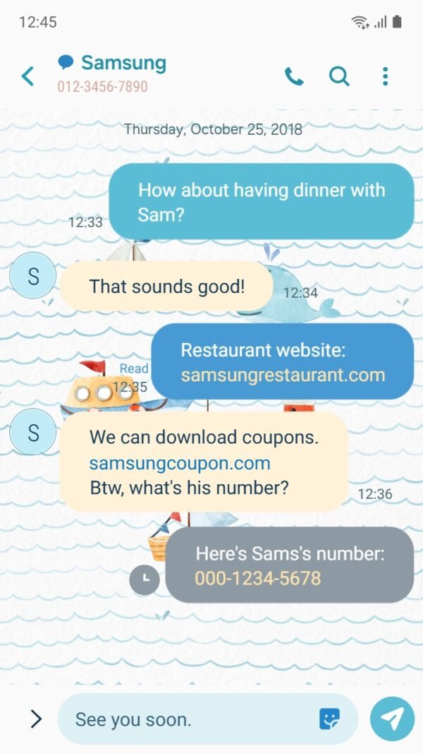 Samsung Themes: ❤️Mun❤️ Nautical Adventure Theme ~❤️ Premium Theme cute whales and boats on wavy seas screen shot 3