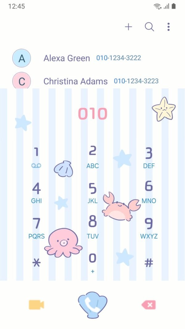 Samsung Themes: ❤️Mun❤️ Ocean Friends ~❤️ Premium Theme cute sea animals float together, playing in soft pastel waters screen shot 2