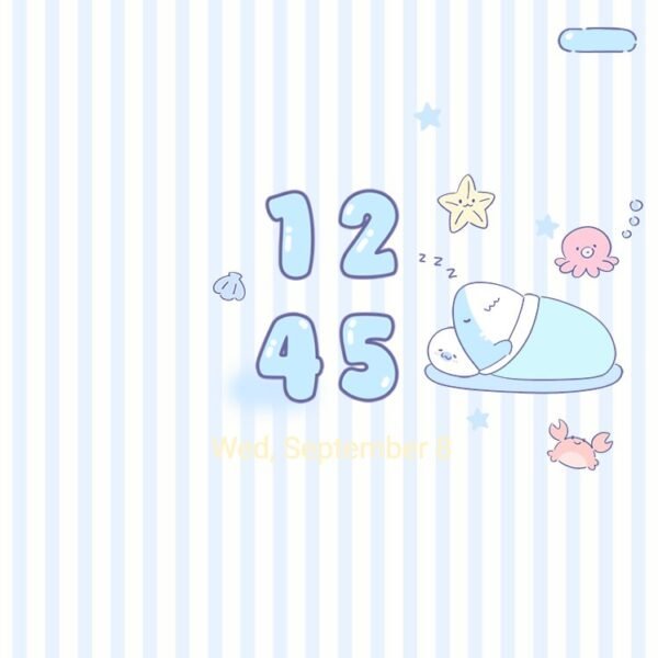 Samsung Themes: ❤️Mun❤️ Ocean Friends ~❤️ Premium Theme cute sea animals float together, playing in soft pastel waters screen shot 7