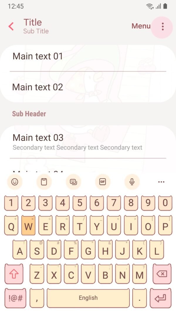 Samsung Themes: ❤️Mun❤️ Duck Stroll ~❤️ Premium Theme cheerful duck in a bonnet walking across layered pastel paper with doodles screen shot 5