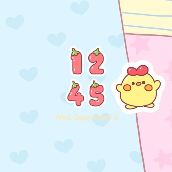 Samsung Themes: ❤️Mun❤️ Duck Stroll ~❤️ Premium Theme cheerful duck in a bonnet walking across layered pastel paper with doodles screen shot 7