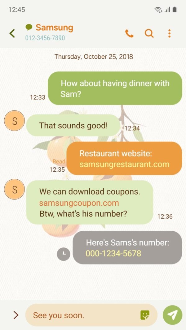 Samsung Themes: ❤️Mun❤️ Citrus Charm ~❤️ Premium Theme juicy tangerines and blossoms shine against a refreshing blue background screen shot 3