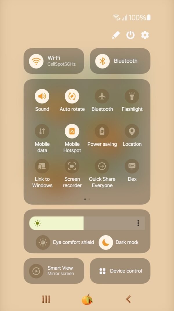 Samsung Themes: ❤️Mun❤️ Citrus Charm ~❤️ Premium Theme juicy tangerines and blossoms shine against a refreshing blue background screen shot 4
