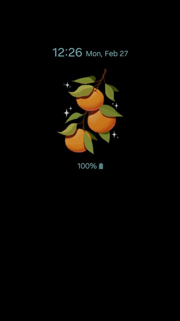 Samsung Themes: ❤️Mun❤️ Citrus Charm ~❤️ Premium Theme juicy tangerines and blossoms shine against a refreshing blue background screen shot 6