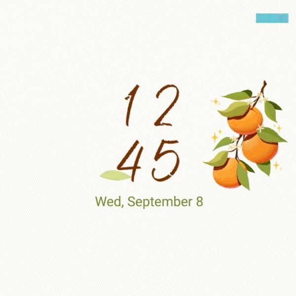 Samsung Themes: ❤️Mun❤️ Citrus Charm ~❤️ Premium Theme juicy tangerines and blossoms shine against a refreshing blue background screen shot 7