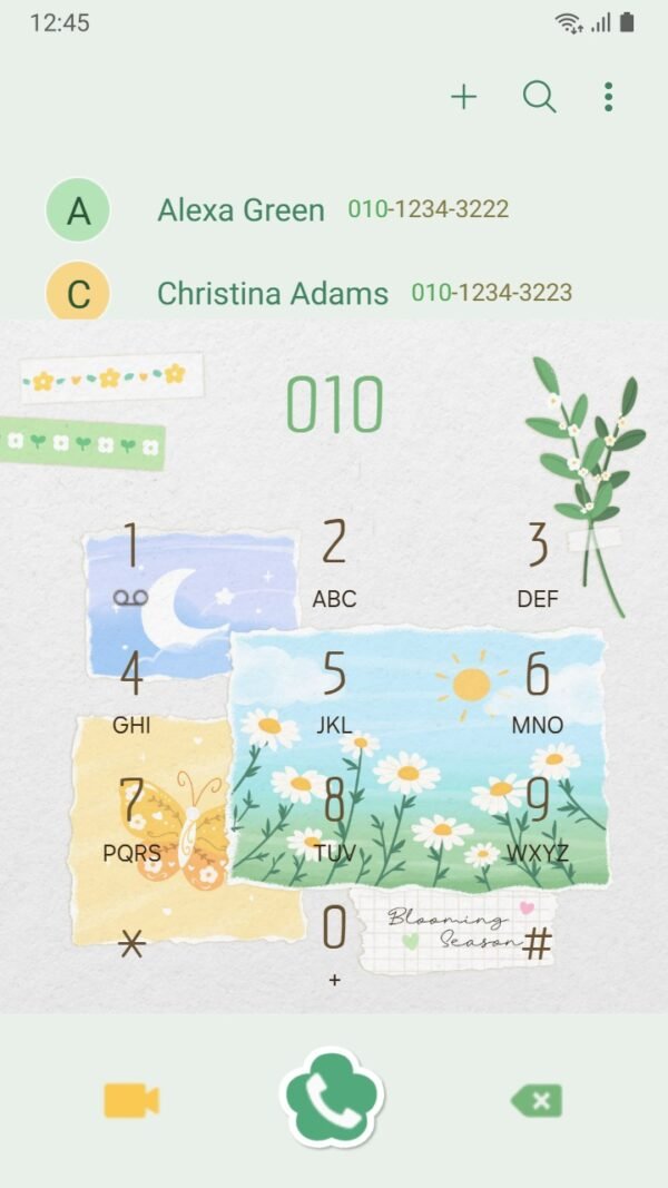 Samsung Themes: ❤️Mun❤️ Blooming Torn Paper ~❤️ Premium Theme with torn paper design with blooming floral accents screen shot 2