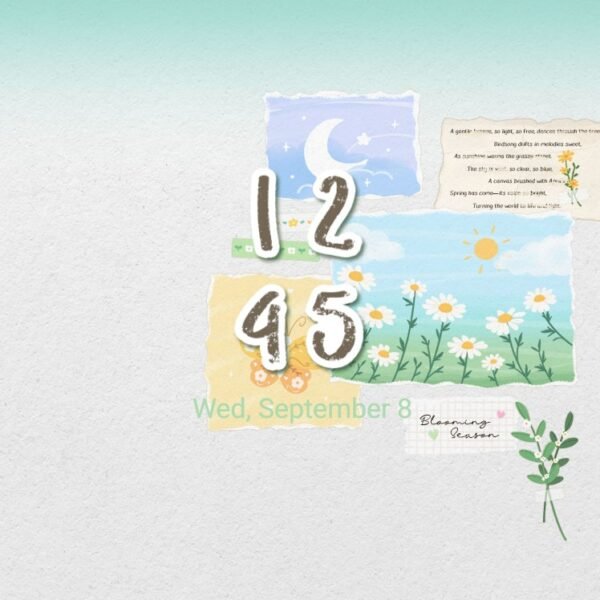 Samsung Themes: ❤️Mun❤️ Blooming Torn Paper ~❤️ Premium Theme with torn paper design with blooming floral accents screen shot 7
