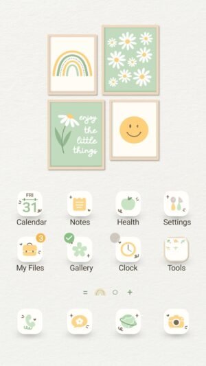 Samsung Themes: ❤️Mun❤️ Daisy Joy Theme ~❤️ Premium Theme cheerful daisies and rainbows for happiness screen shot 0
