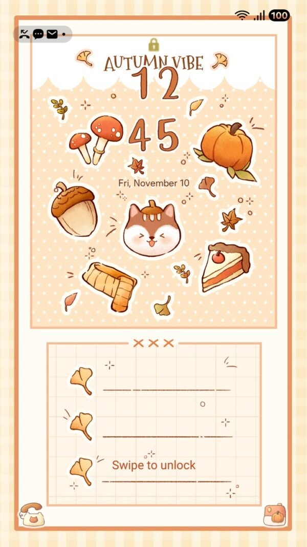 Samsung Themes: ❤️Mun❤️ Autumn Cozy Theme ~❤️ Premium Theme warm autumn vibes with cute fall icons screen shot 1