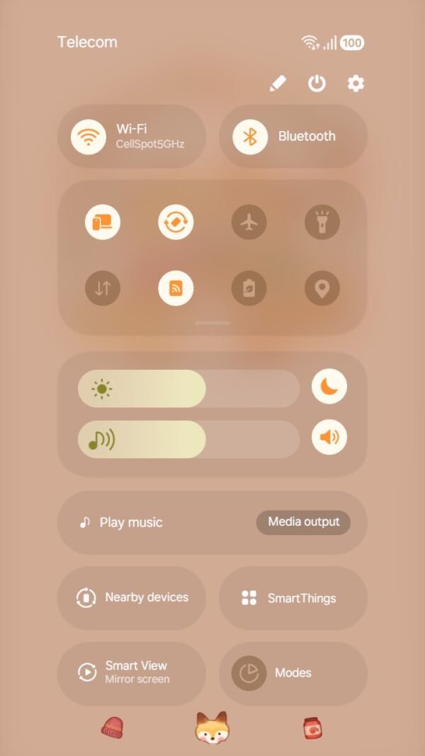 Samsung Themes: [Sim] Cozy Foxes ~ Premium Theme two foxes in scarves cuddle under autumn leaves in a warm embrace screen shot 4