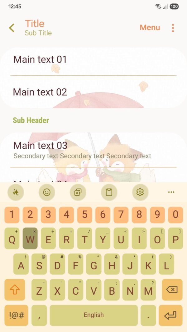Samsung Themes: [Sim] Cozy Foxes ~ Premium Theme two foxes in scarves cuddle under autumn leaves in a warm embrace screen shot 5