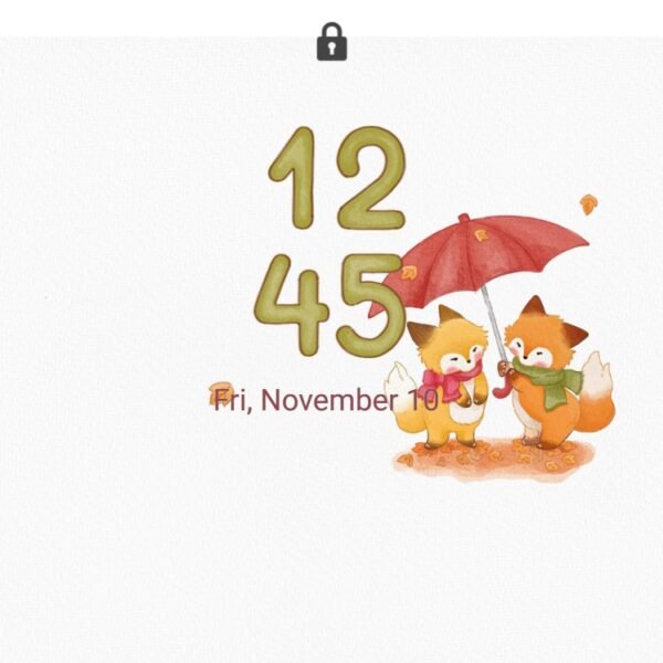Samsung Themes: [Sim] Cozy Foxes ~ Premium Theme two foxes in scarves cuddle under autumn leaves in a warm embrace screen shot 7