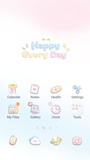 Samsung Themes: ❤️Mun❤️ Happy Mood ~❤️ Premium Theme cheerful pastel text with a soft gradient background that lifts your spirits screen shot 0