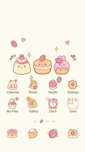 Samsung Themes: ❤️Mun❤️ Cute Desserts ~❤️ Premium Video Theme adorable desserts with strawberries and hearts, colorful and sweet screen shot 0