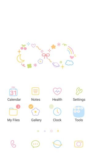 Samsung Themes: [Sim] Infinite Charm Free ~ Premium Theme cute pastel icons form an infinity loop full of whimsy screen shot 0
