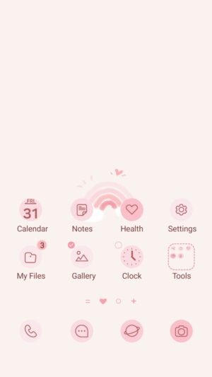 Samsung Themes: ❤️Mun❤️ Sweet Rainbow Clouds ~❤️ Premium Video Theme smiling clouds share a sweet pastel rainbow with hearts screen shot 0