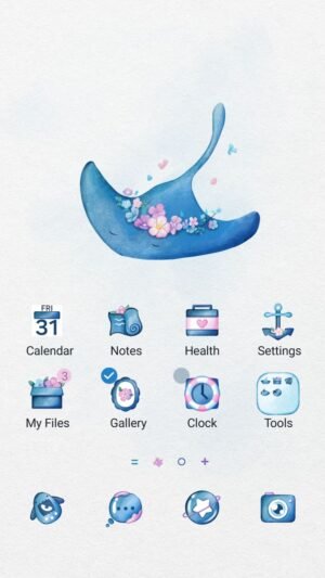 Samsung Themes: ❤️Mun❤️ Sea Ray Flowers ~❤️ Premium Theme a gentle sea ray adorned with blooming flowers and soft colors screen shot 0
