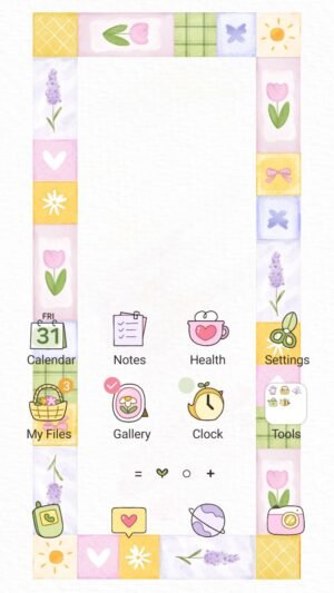 Samsung Themes: ❤️Mun❤️ Pastel Floral Border ~❤️ Premium Theme soft floral pastels for cute customization screen shot 0