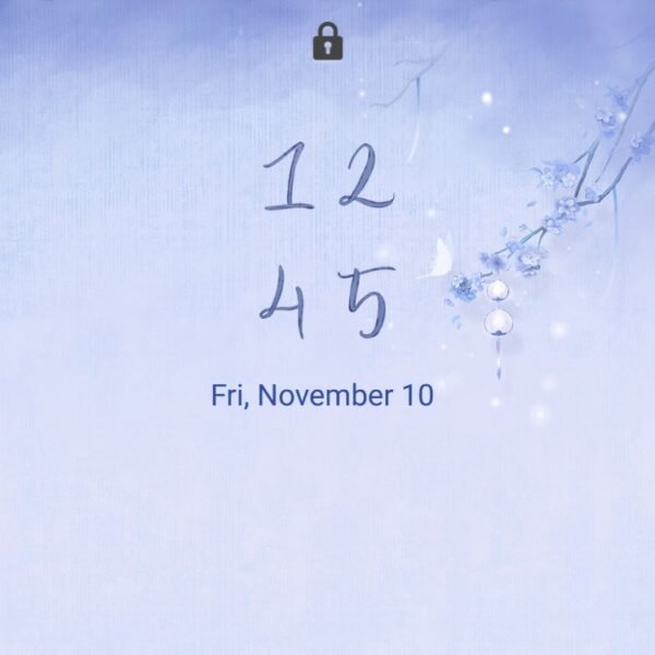 Samsung Themes: ❤️Mun❤️ Lantern Blossoms ~❤️ Premium Theme soft blossoms and lanterns glow in a dreamy blue mist screen shot 7