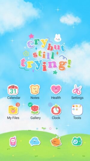 Samsung Themes: ❤️Mun❤️ Cry But Trying ~❤️ Premium Theme colorful sky with hopeful vibes screen shot 0