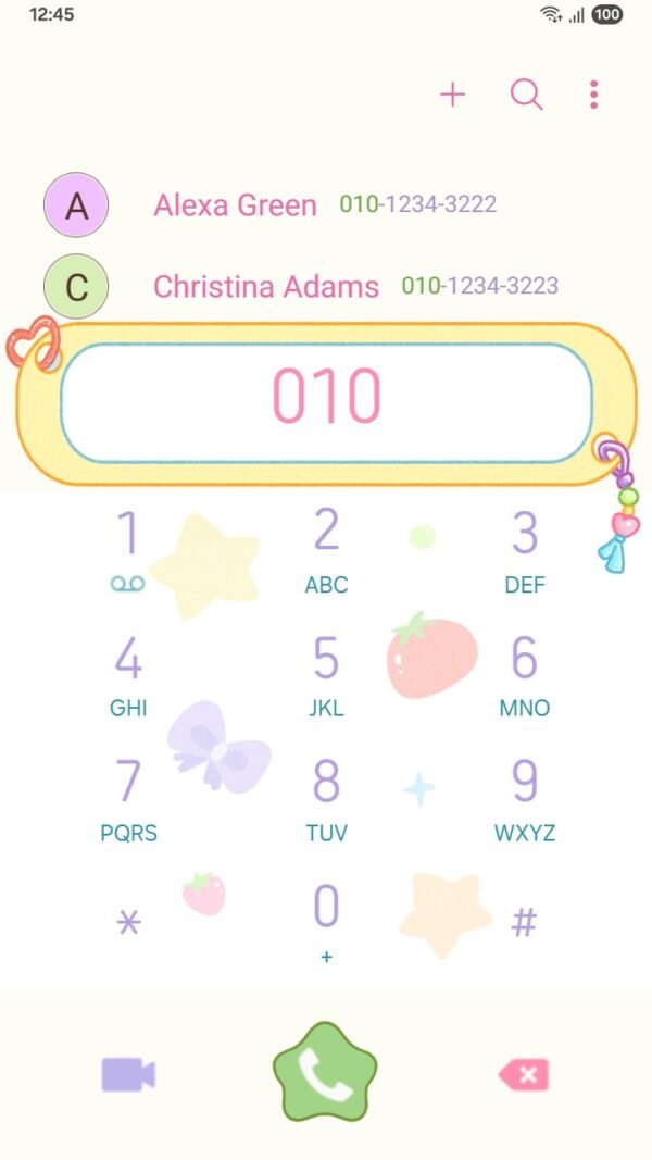 Samsung Themes: ❤️Mun❤️ Charming Keychain ~❤️ Premium Theme cute charms and trinkets dangle on a colorful pastel keychain screen shot 2