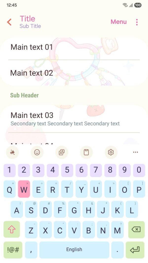 Samsung Themes: ❤️Mun❤️ Charming Keychain ~❤️ Premium Theme cute charms and trinkets dangle on a colorful pastel keychain screen shot 5