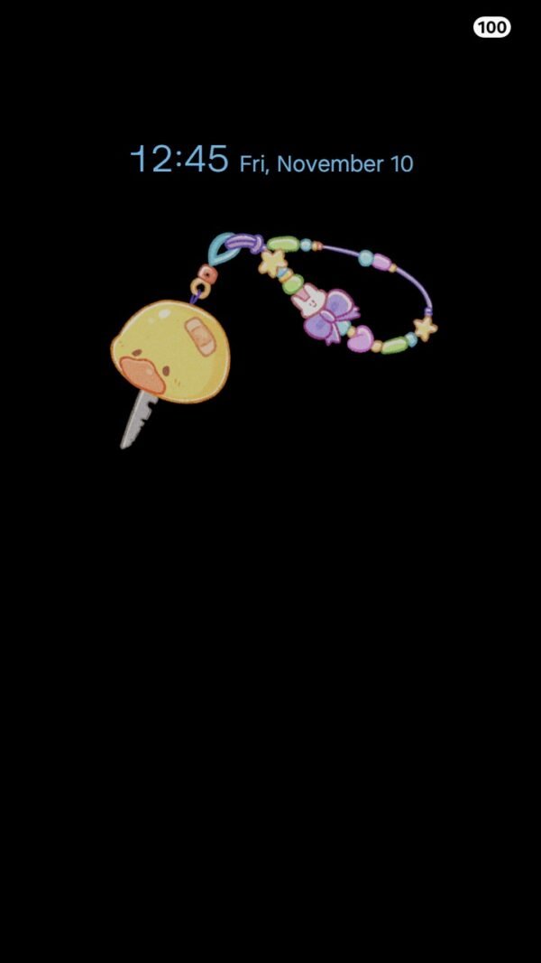 Samsung Themes: ❤️Mun❤️ Charming Keychain ~❤️ Premium Theme cute charms and trinkets dangle on a colorful pastel keychain screen shot 6
