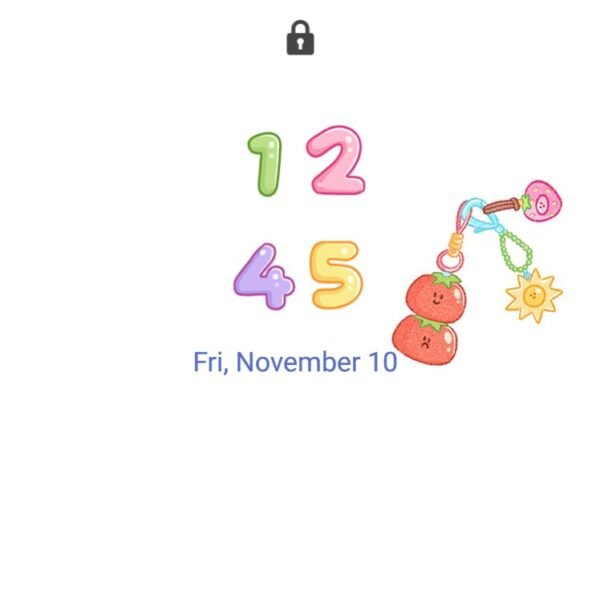 Samsung Themes: ❤️Mun❤️ Charming Keychain ~❤️ Premium Theme cute charms and trinkets dangle on a colorful pastel keychain screen shot 7